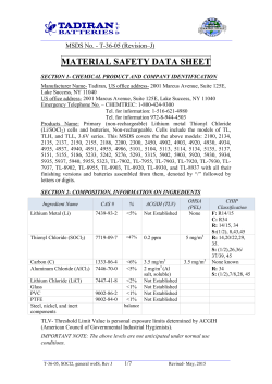 Lithium Battery MSDS - Green Power Module