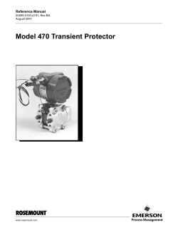 Manual: Rosemount 470 Transient Protector