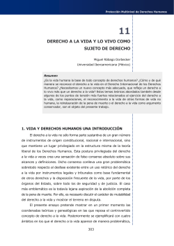 11. Derecho a la vida y lo vivo como sujeto de derecho