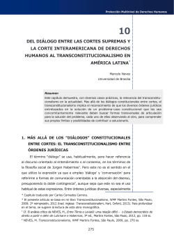 10. Del di logo entre las cortes supremas y la Corte Interamericana de Derechos Humanos al transconstitucionalismo en Am rica Latina