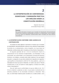 2. La interpretaci n de conformidad: significado y dimensi n pr ctica (un an lisis desde la Constituci n espa ola)