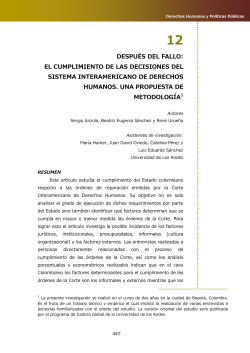 12. Despu s del fallo: El cumplimiento de las decisiones del sistema interamericano de derechos humanos. Una propuesta de metodolog a