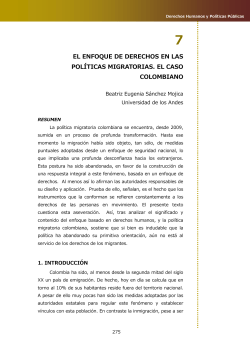 7. El enfoque de derechos en las pol ticas migratorias. El caso colombiano