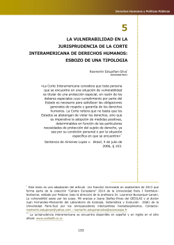 5. La vulnerabilidad en la jurisprudencia de la Corte Interamericana de Derechos Humanos: Esbozo de una tipologia