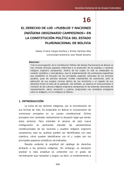 16. El Derecho de los pueblos y naciones ind gena originario campesinos en la Constituci n Pol tica del Estado Plurinacional de Bolivia