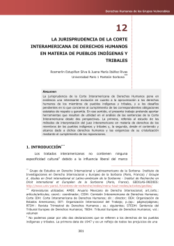 12. La jurisprudencia de la Corte Interamericana de Derechos Humanos en materia de pueblos ind genas y tribales