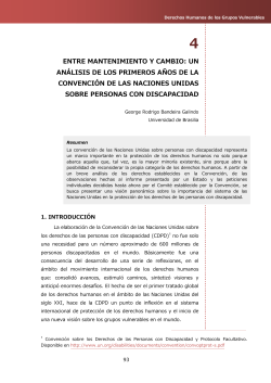 4. Entre mantenimiento y cambio: un an lisis de los primeros a os de la Convenci n de las Naciones Unidas sobre personas con discapacidad