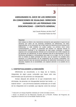 3. Asegurando el goce de los derechos en condiciones de igualdad: derechos humanos de las personas con discapacidad - contexto general