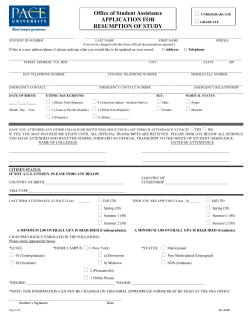 Resumption of Studies