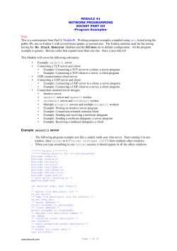 Socket programming Linux Fedora GNU C