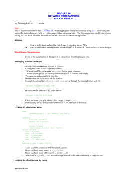 Socket programming Linux Fedora GNU C