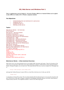Setting up Web Site - IIS