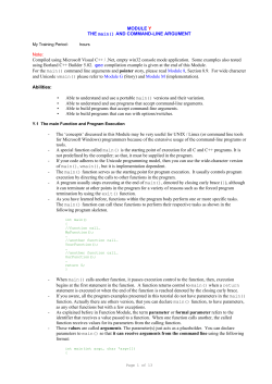 C C++ tutorial in pdf: main() and command line argument