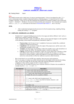 C C++ tutorial in pdf: assembler compiler linker