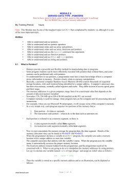 C C++ tutorial in pdf: pointer
