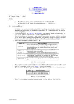 C++ note formatted input output