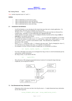 C C++ tutorial in pdf: array