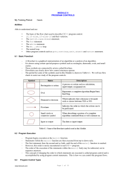 C C++ tutorial in pdf: program controls