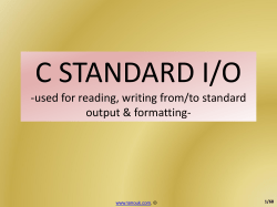 C Standard Input/Output - printf() & scanf() in ppt slides