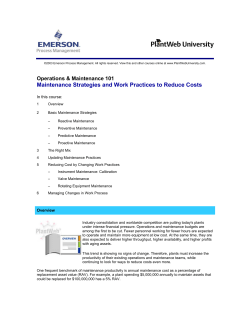 Operations Maintenance 101