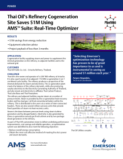 Thai Oil’s Refinery Cogeneration Site Saves $1M Using AMS™ Suite: Real-Time Optimizer