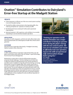 Scenario Simulation Contributes to Dairyland's Error-free Startup at the Madgett Station