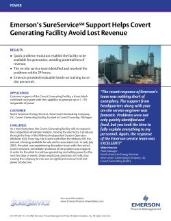 Emerson's SureService Web-Enabled Support Assists Southwest Utility With Startup