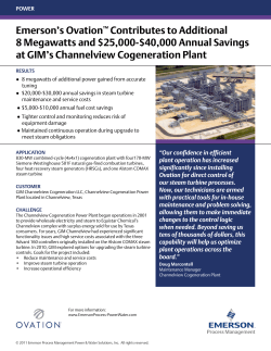 Emerson&rsquo;s Ovation Contributes to Additional 8 Megawatts and $25,000-$40,000 Annual Savings at GIM&rsquo;s Channelview Cogeneration Plant