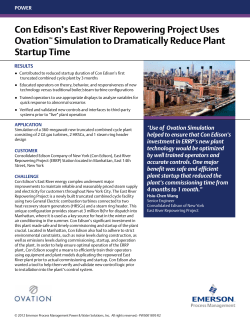 Con Edison's East River Repowering Project Uses Scenario Simulation to Dramatically Reduce Plant Startup Time