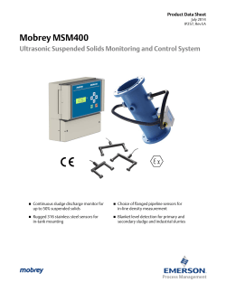 MSM400 Ultrasonic Suspended Solids Monitoring and Control System