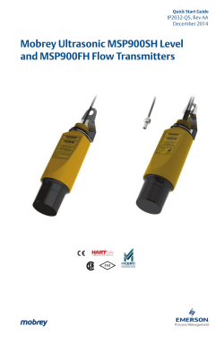 Mobrey Ultrasonic MSP900SH and MSP900FH Transmitters