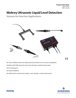 Mobrey Ultrasonic Liquid level Detection Systems for Interface Applications