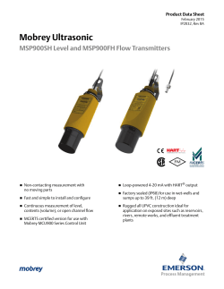 Mobrey Ultrasonic MSP900SH Level and MSP900FH Flow Transmitters