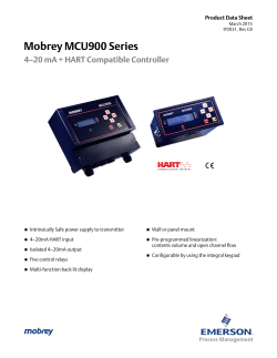 Mobrey MCU900 Series 4&ndash;20 mA + HART Compatible Controller