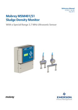 Mobrey MSM401/S1 Sludge Density Monitor (3.7 MHz sensor)