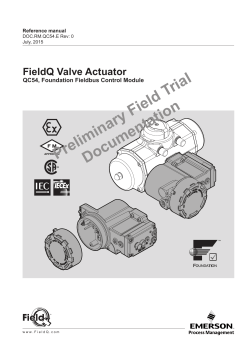 Reference manual Foundation Fieldbus Control Module - QC54