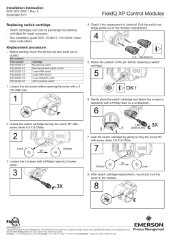 Installation Instruction - Switch Cartridge: QC41, QC42 QC43