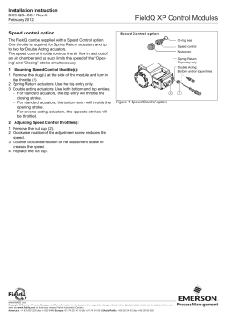 Installation Instruction - Speed Control Option: QC41, QC42 QC43
