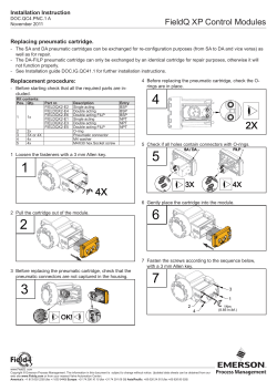 Installation Instruction - Pneumatic Cartridge: QC41, QC42 QC43