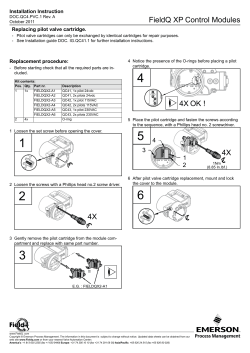 Installation Instruction - Pilot Valve Cartridge: QC41, QC42 QC43