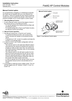 Installation Instruction - Manual Control option: QC41, QC42 QC43