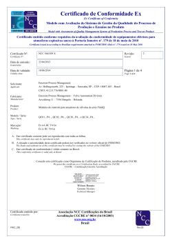 Inmetro - Ex nA/Ex ic: Certificate of Conformity QC01/QC02/QC30/QC34