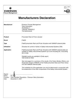 SIL 3 Manufacturers declaration FieldQ with NAMUR plate