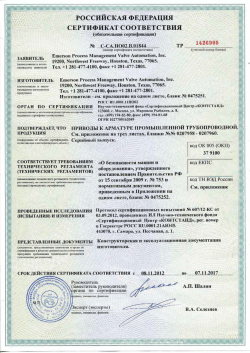 GOST-R / TR Certificate for Russia, FieldQ QD or QS pneumatic actuators
