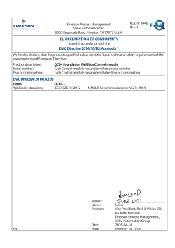 EU EC Declaration of Conformity Q-Series QC54 FF Control module