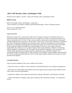 Morality, Ethics, and Religion