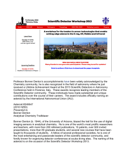 Denton presented with Lifetime Achievement Award at SDW 2013 meeting