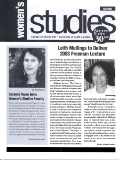 Fall 2003 Newsletter