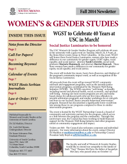 Fall 2014 Newsletter