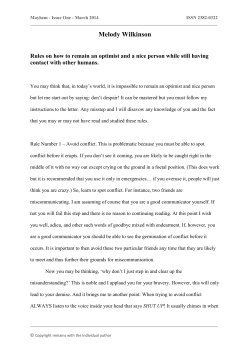 Download Rules on how to remain an optimist and a nice person while still having contact with other humans.